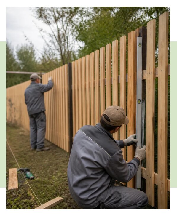 Монтаж забора из штакетника для дачи под ключ в Похвистневе